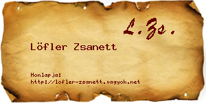 Löfler Zsanett névjegykártya